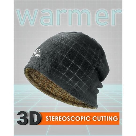 Winter Beanie Hat Scarf for Men Women Knit Thick Fleece Lined Warm Windproof - Picture 2 of 7
